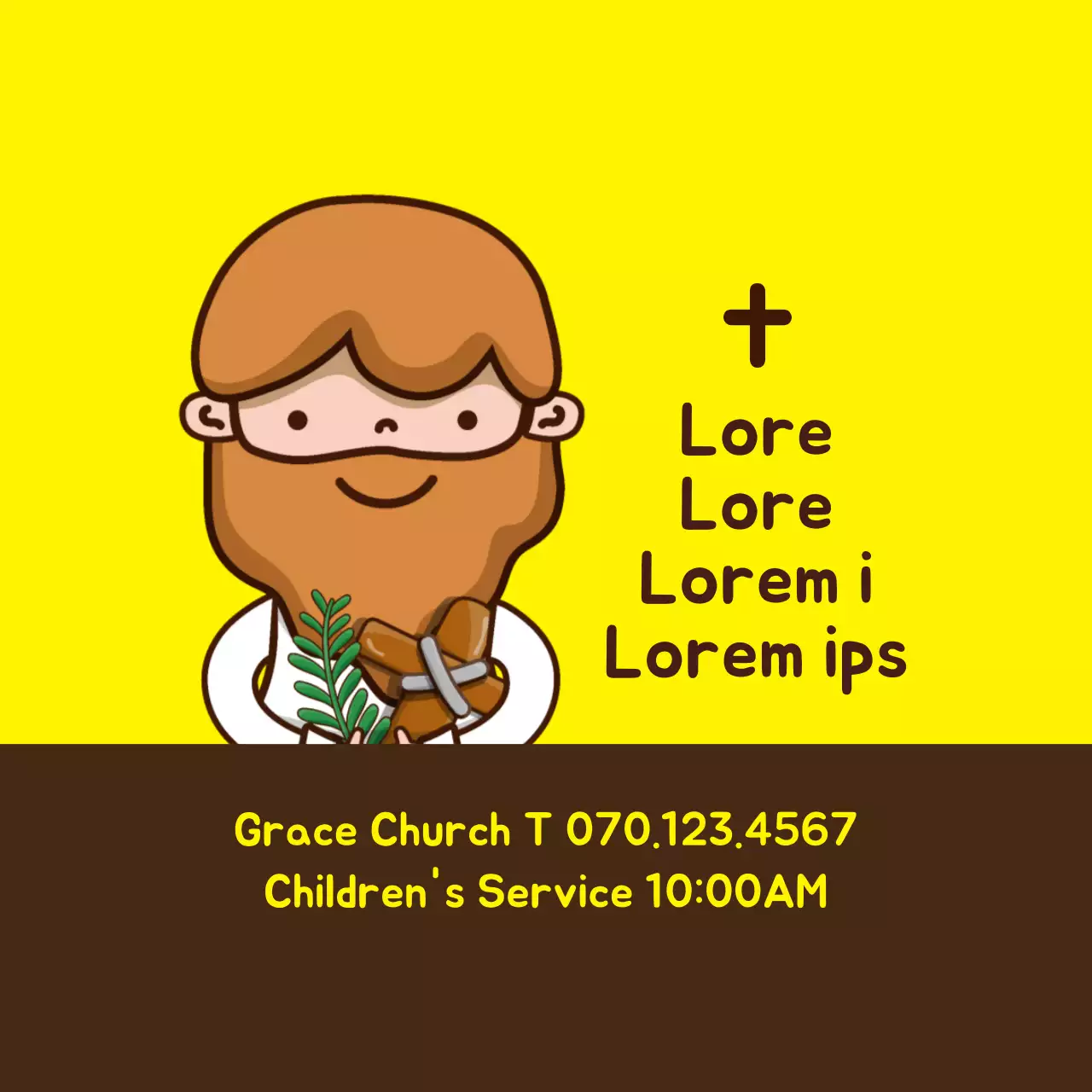 Yellow character illustration church