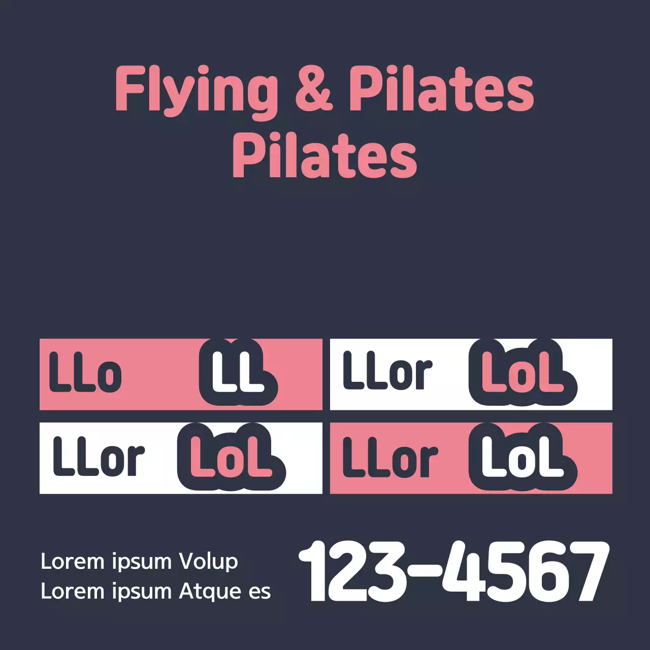 Navy Modern Pilates Promotion Banner