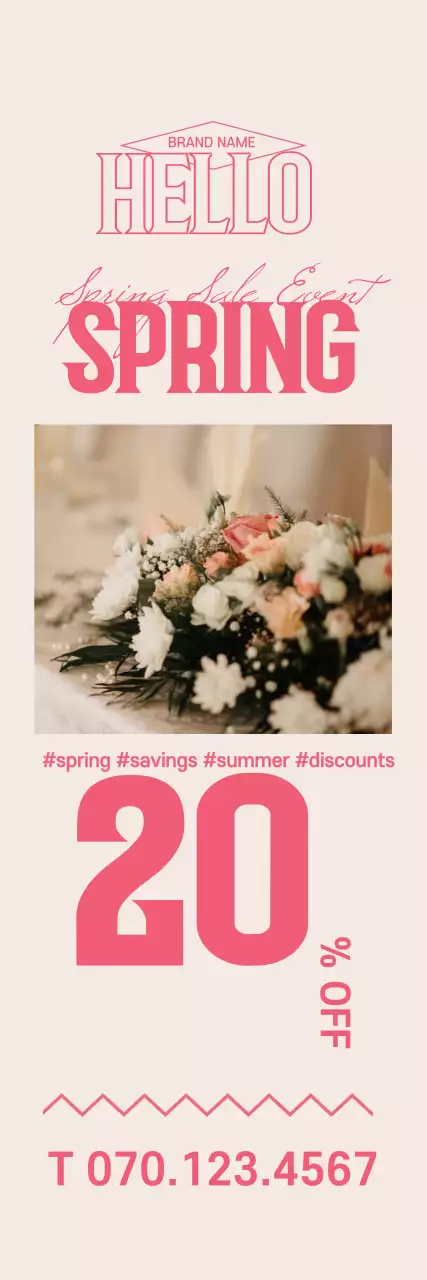 Promote a vintage spring sale by highlighting pink photo lettering