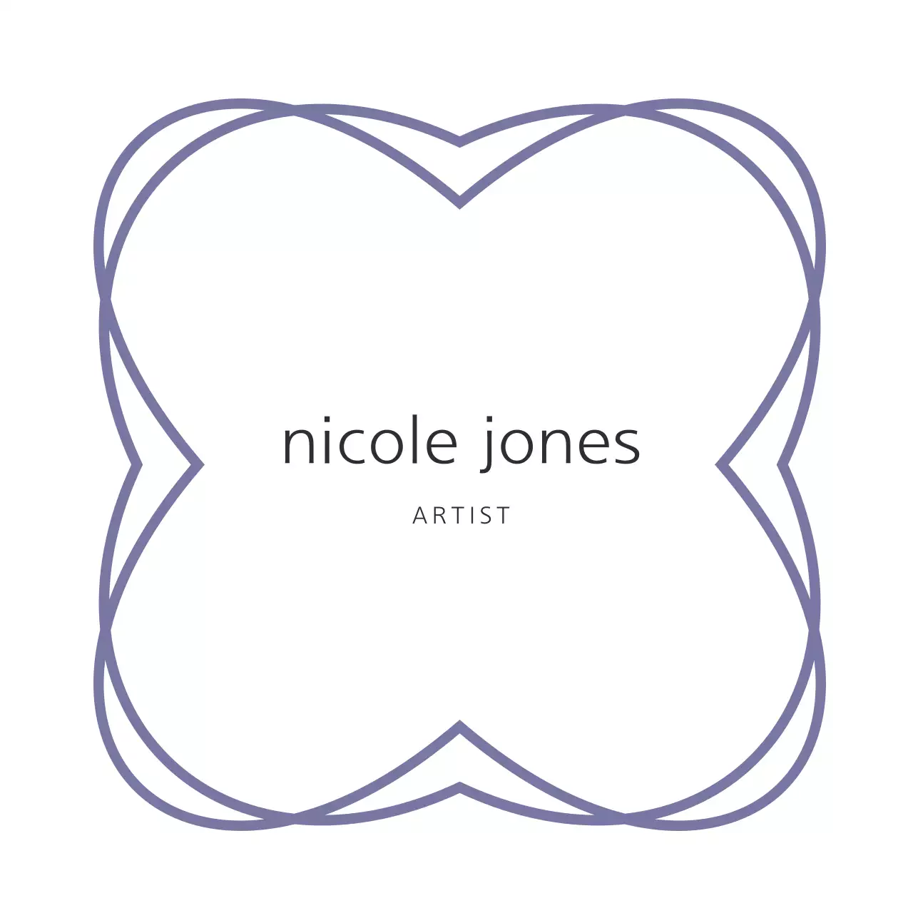 Logotipo de cartão de artista elegante roxo