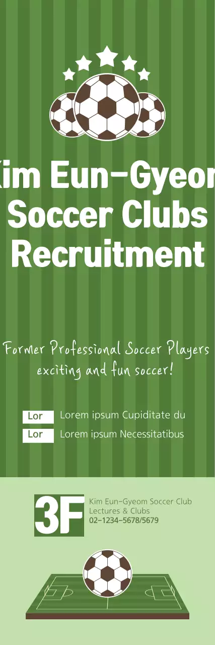 Banner de recrutamento de futebol tradicional verde