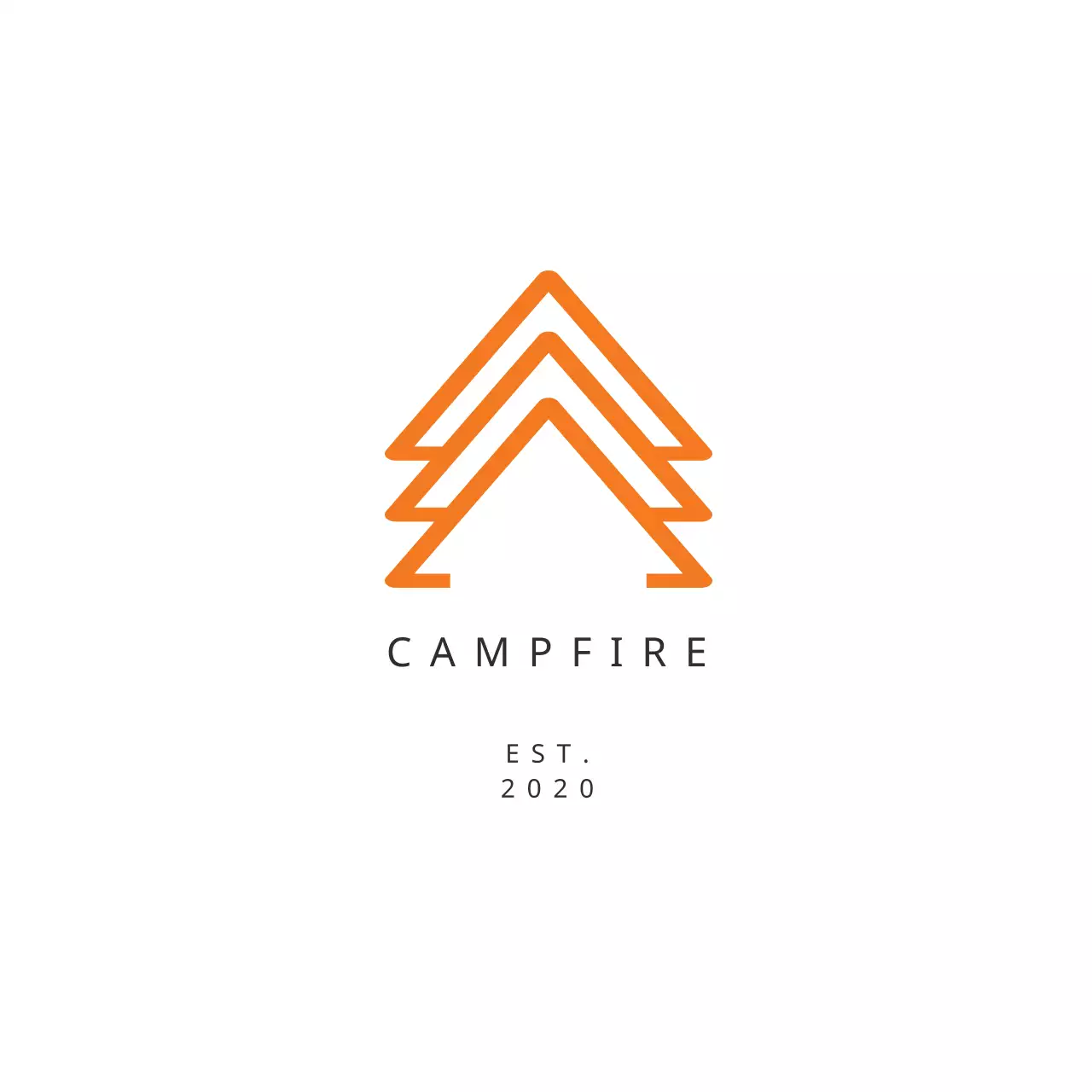 Orange Geometric Campfire Logo