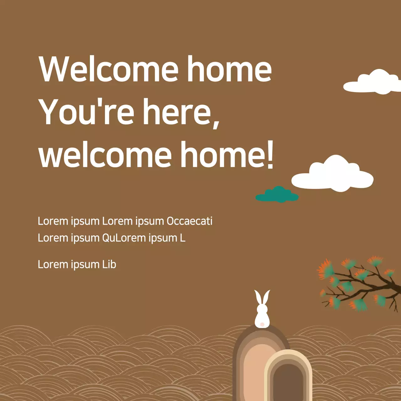 Brown Minimalist Welcome Announcement Banner