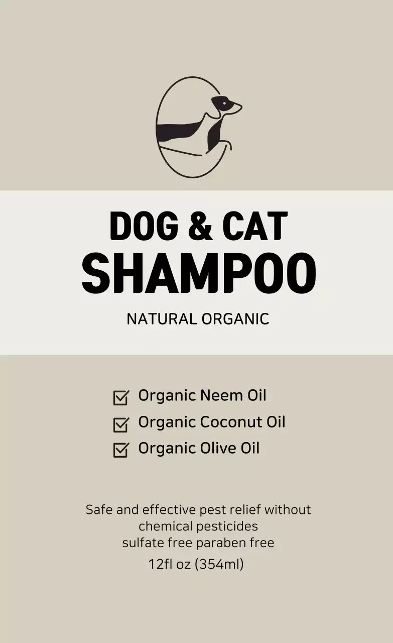 Logo màu be nhãn sản phẩm thú cưng gọn gàng