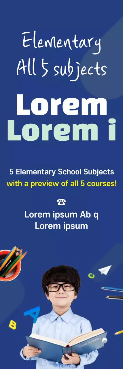 Banner de promoção da educação moderna azul