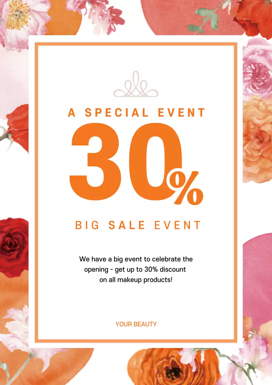Orange Elegant Sale Promotion Poster