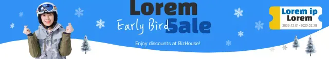 Banner de promoção de inverno moderno azul
