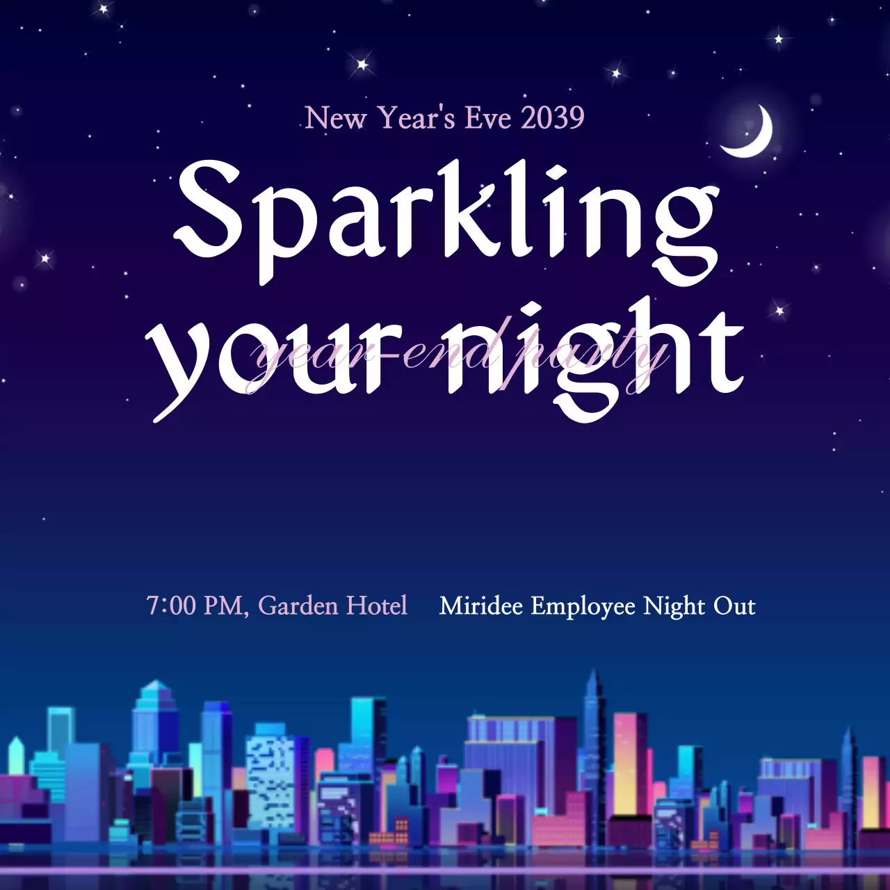 Blue Modern New Year's Event Invitation Banner
