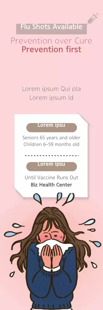 Banner de anúncio de saúde simples rosa