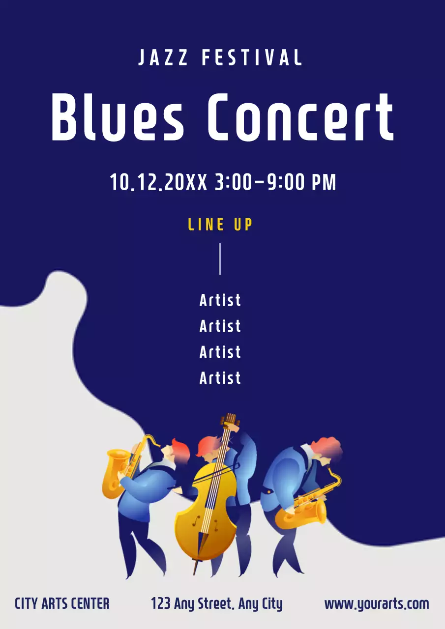 Navy Classic Jazz Event Poster