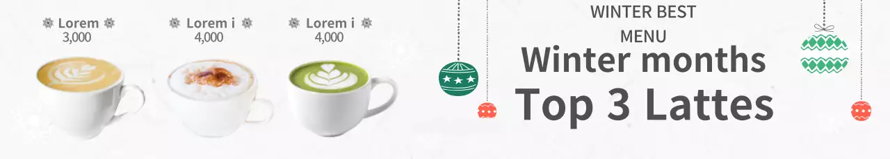 White photo Christmas cafe seasonal menu ad