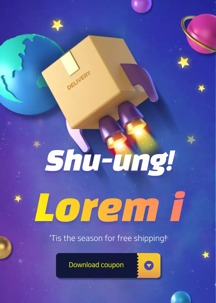 Cartaz de promoção de entrega na moda azul