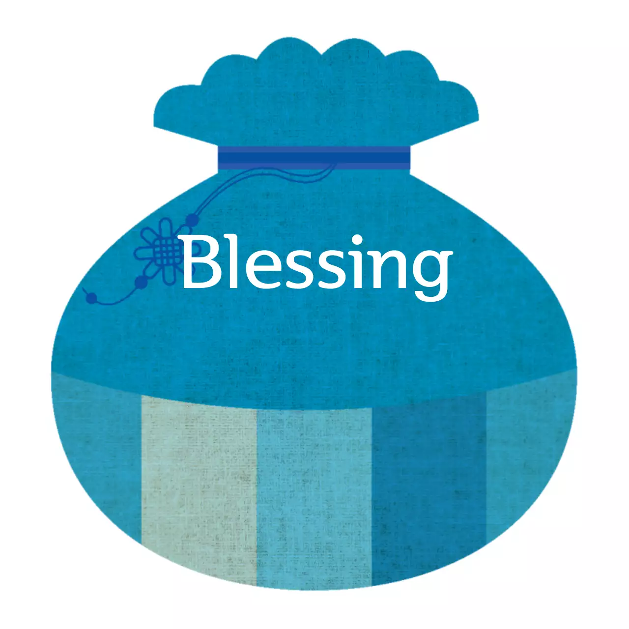 Ilustrasi tas pinggang putih dan biru