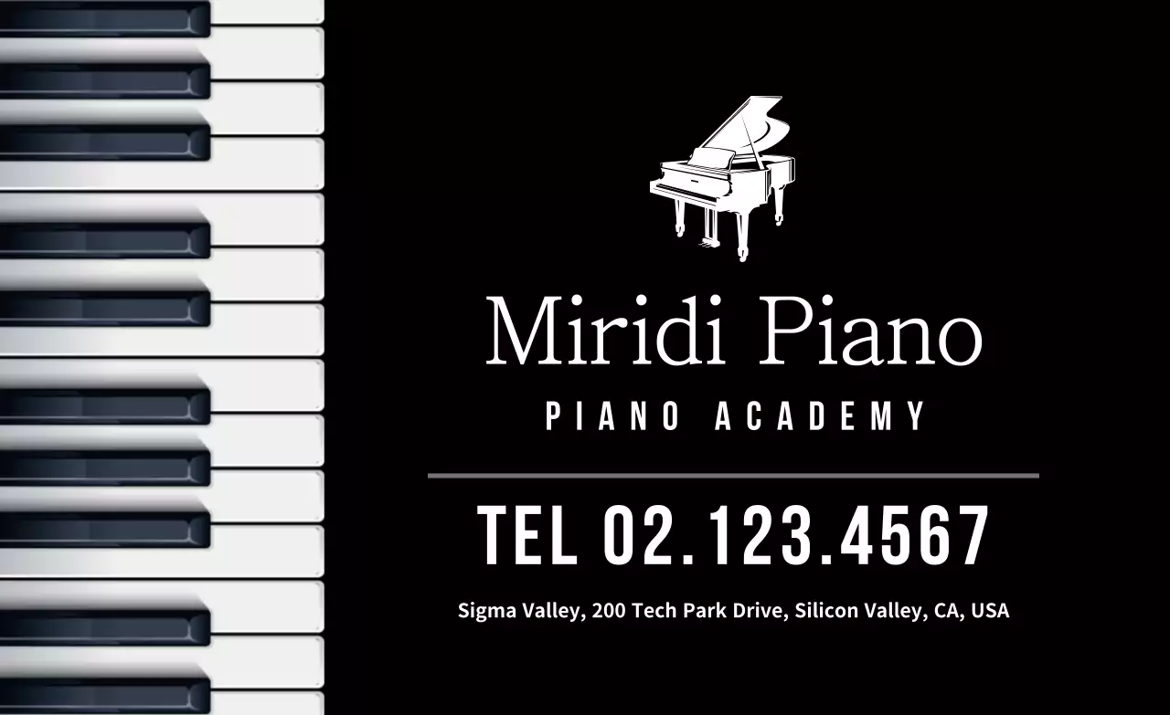 Promote your black and white keyboard piano school