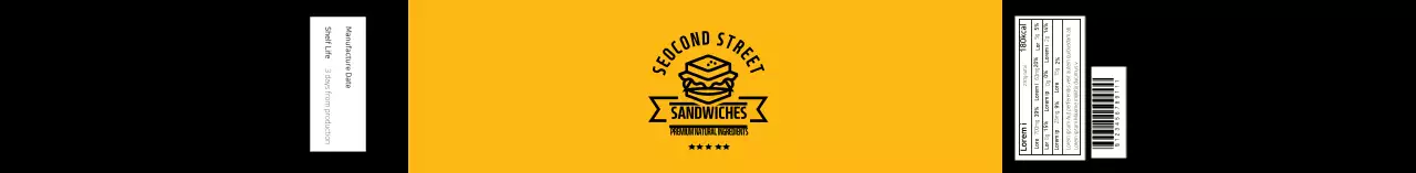 Label hamburger logo ilustrasi hitam kuning