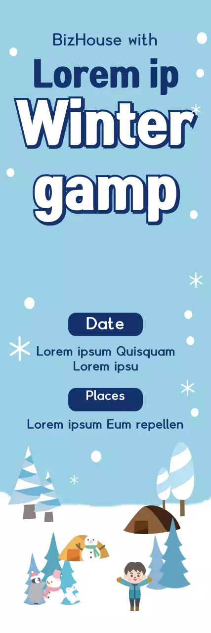 Banner de evento de inverno simples azul