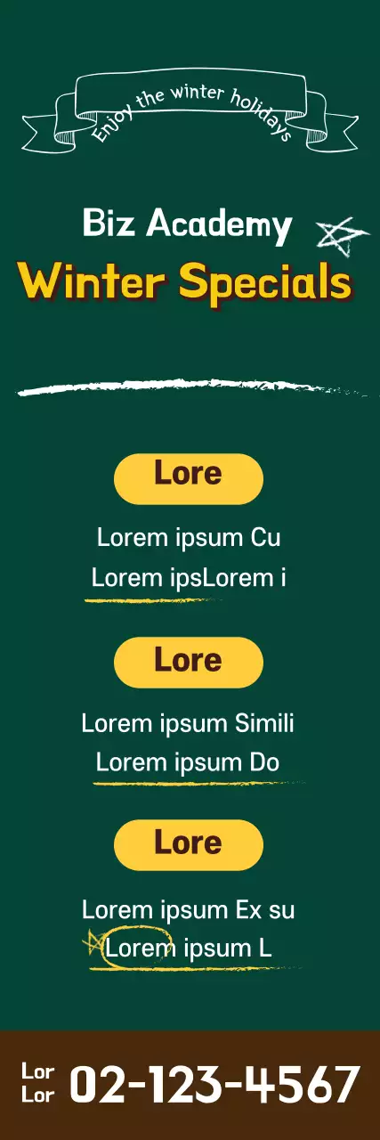 Banner de promoção de inverno moderno verde