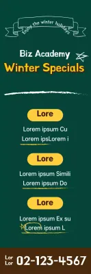 Banner de promoção de inverno moderno verde