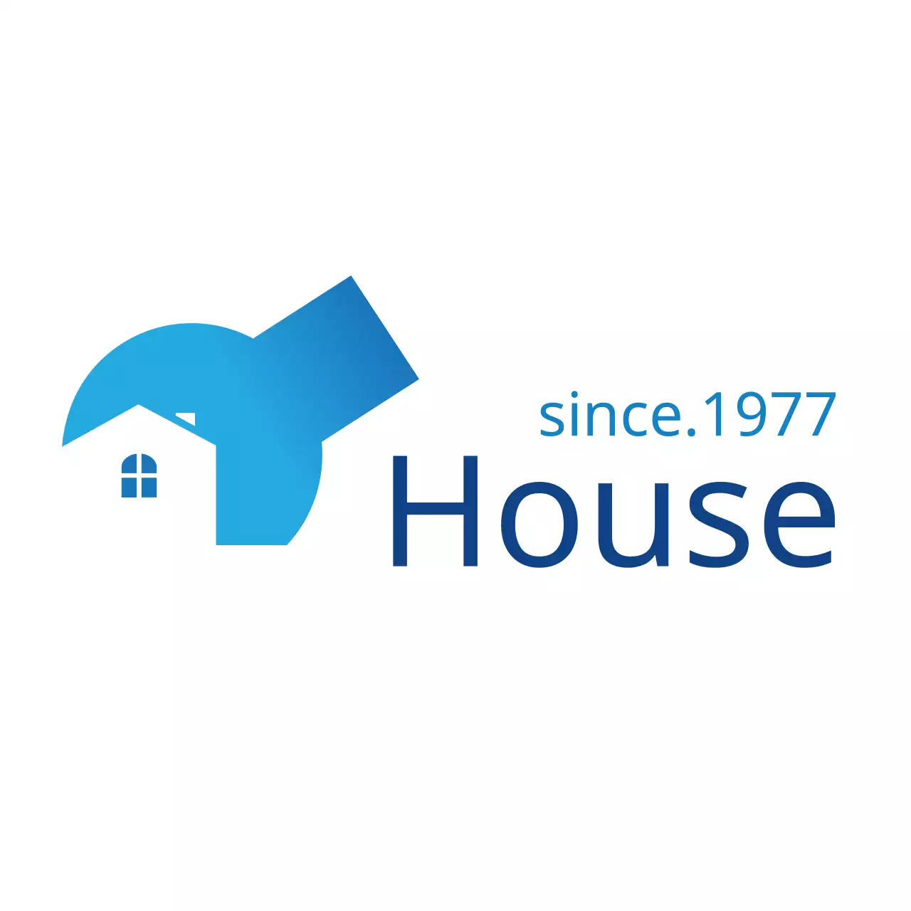 Blue Modern House Advertisement Logo