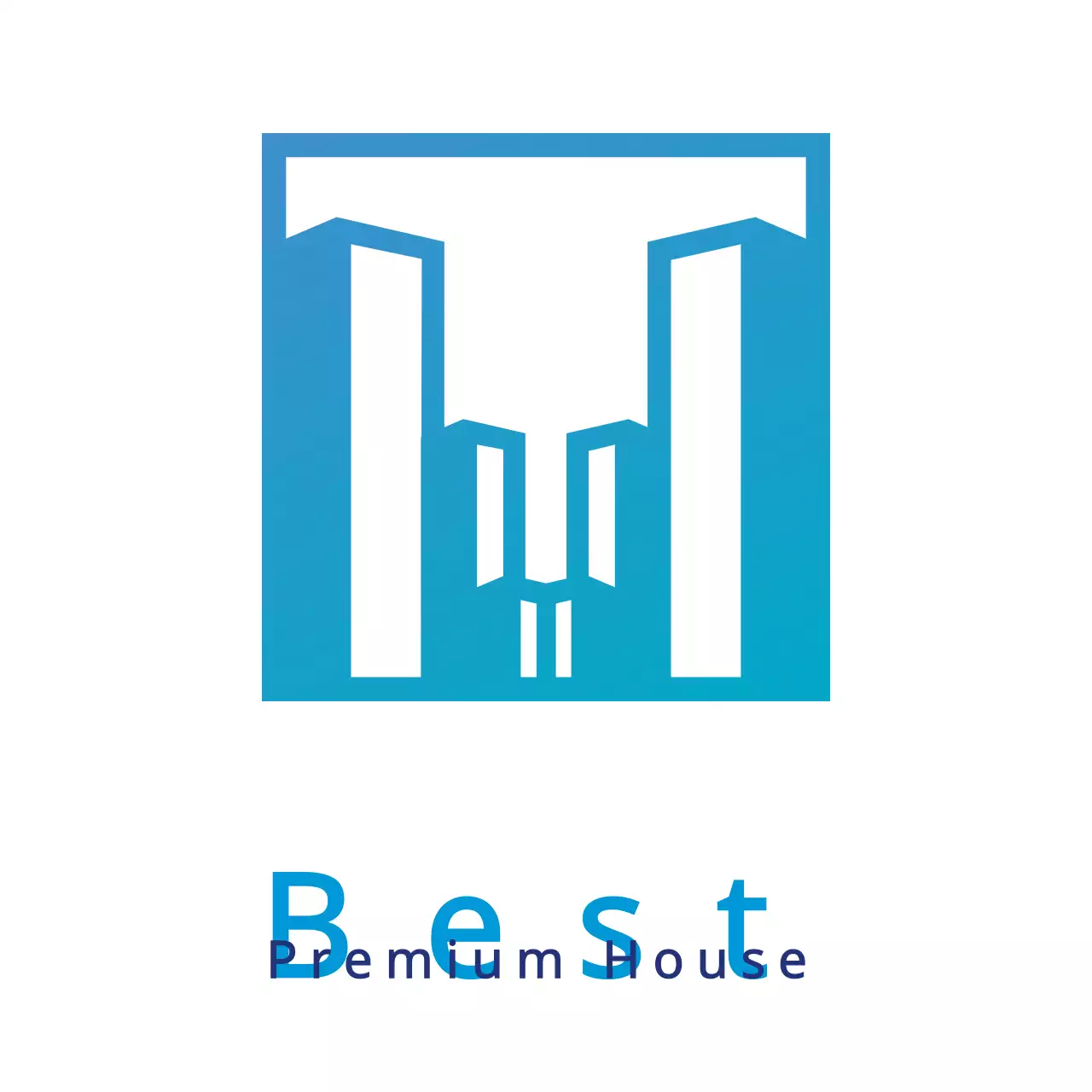 Blue Modern Architecture Advertisement Logo