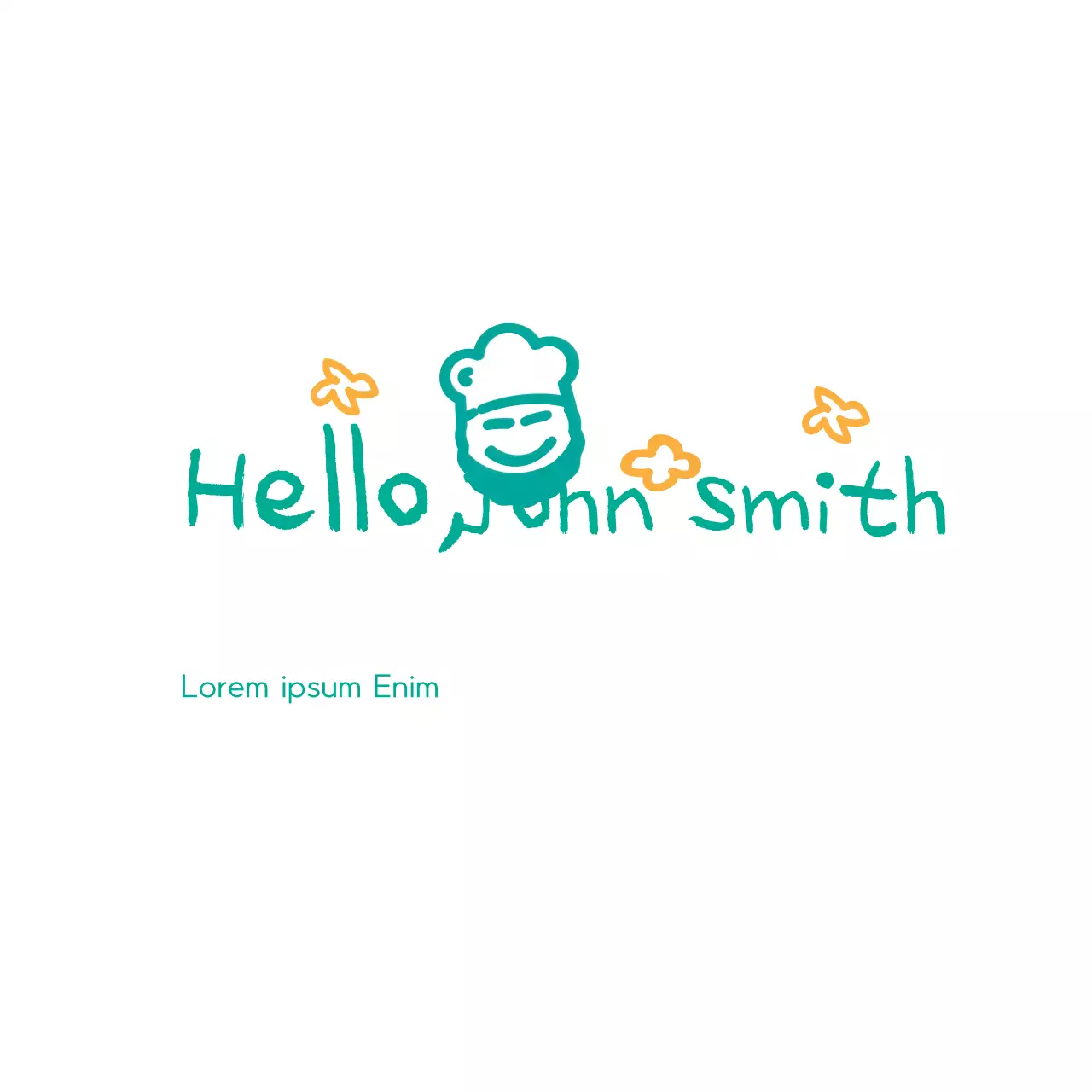Teal Playful Greeting Card Logo