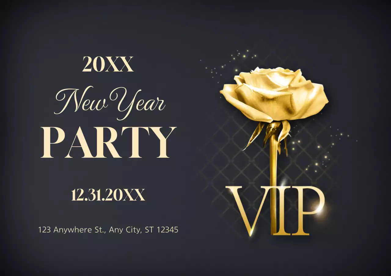 Gold Elegant Party Invitation Poster