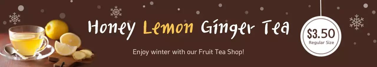 Banner de promoção de chá marrom simples