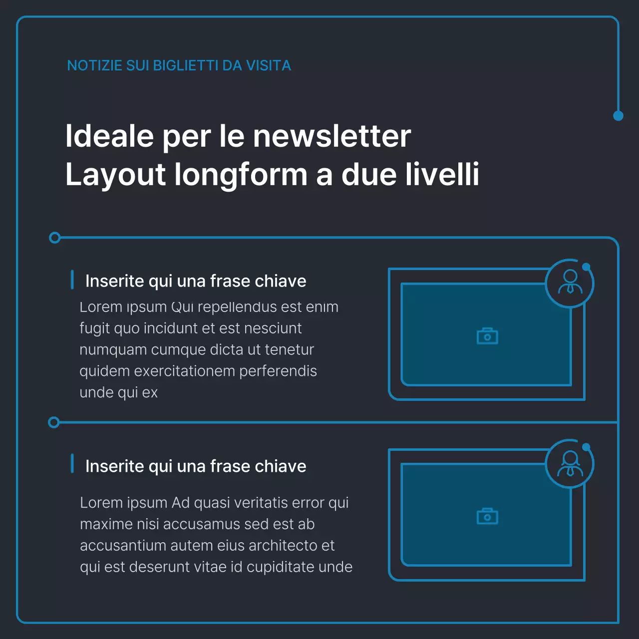 Forme geometriche semplici in nero e blu per il business