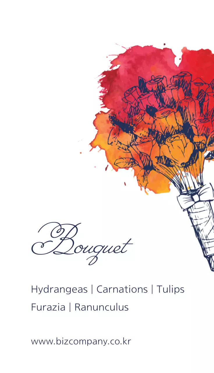 Red Elegant Bouquet Promotion Business Card