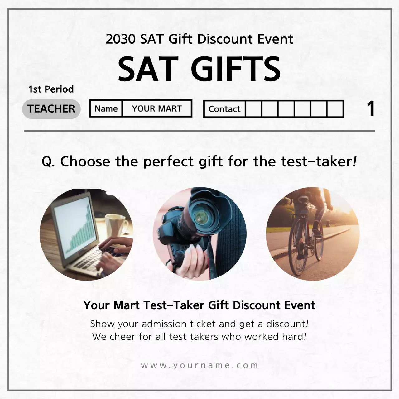 White Modern Exam Announcement Instagram Post