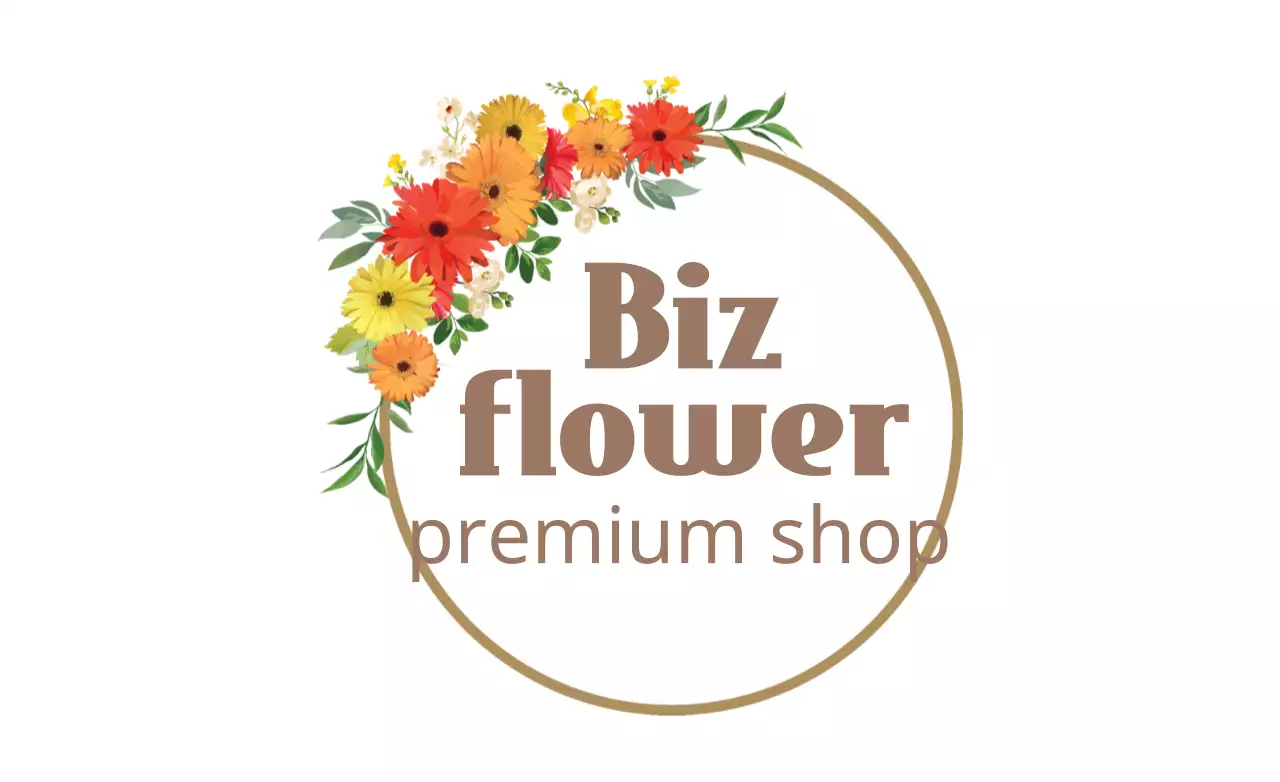 Orange Floral Shop Logo Banner