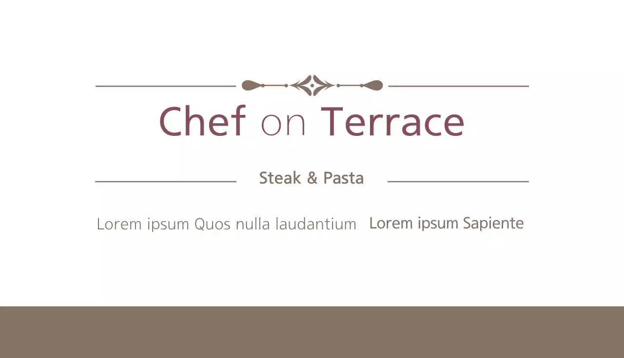 Kartu Nama Menu Restoran Brown Minimal