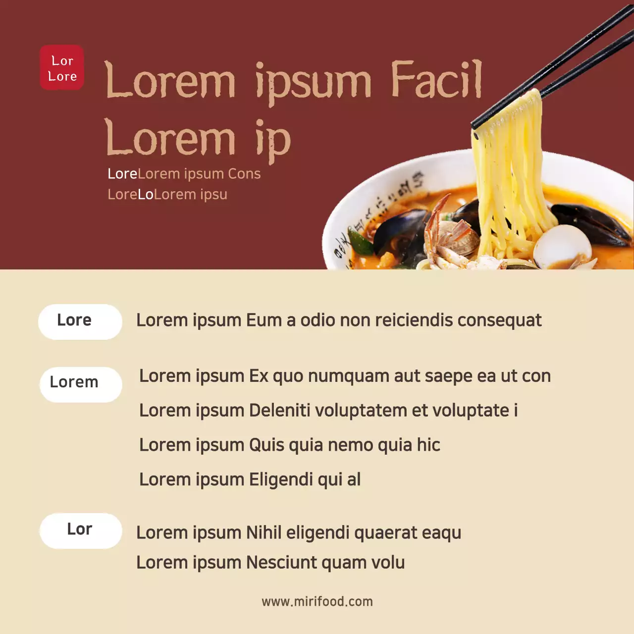 Nhãn dán bộ đồ ăn Trung Quốc hình ảnh Jjamppong màu đỏ