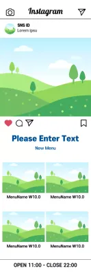 Banner de anúncio de menu minimalista verde