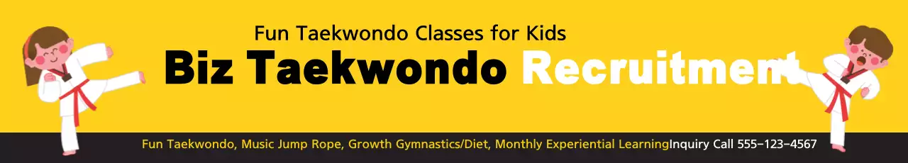 Faixa de recrutamento de Taekwondo moderno amarelo