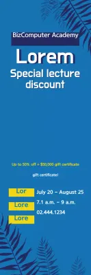 Banner de promoção de palestra moderna azul