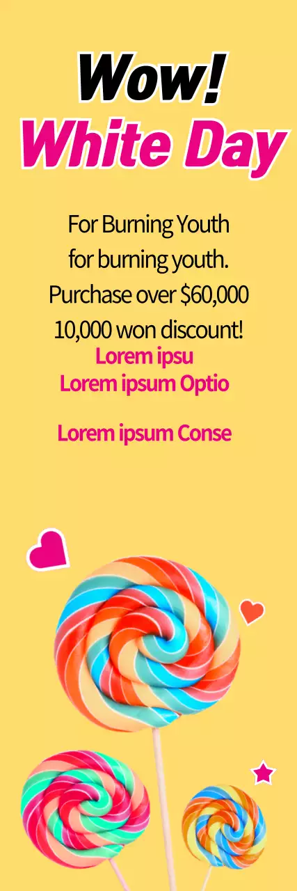 Banner promocional amarelo moderno branco dia