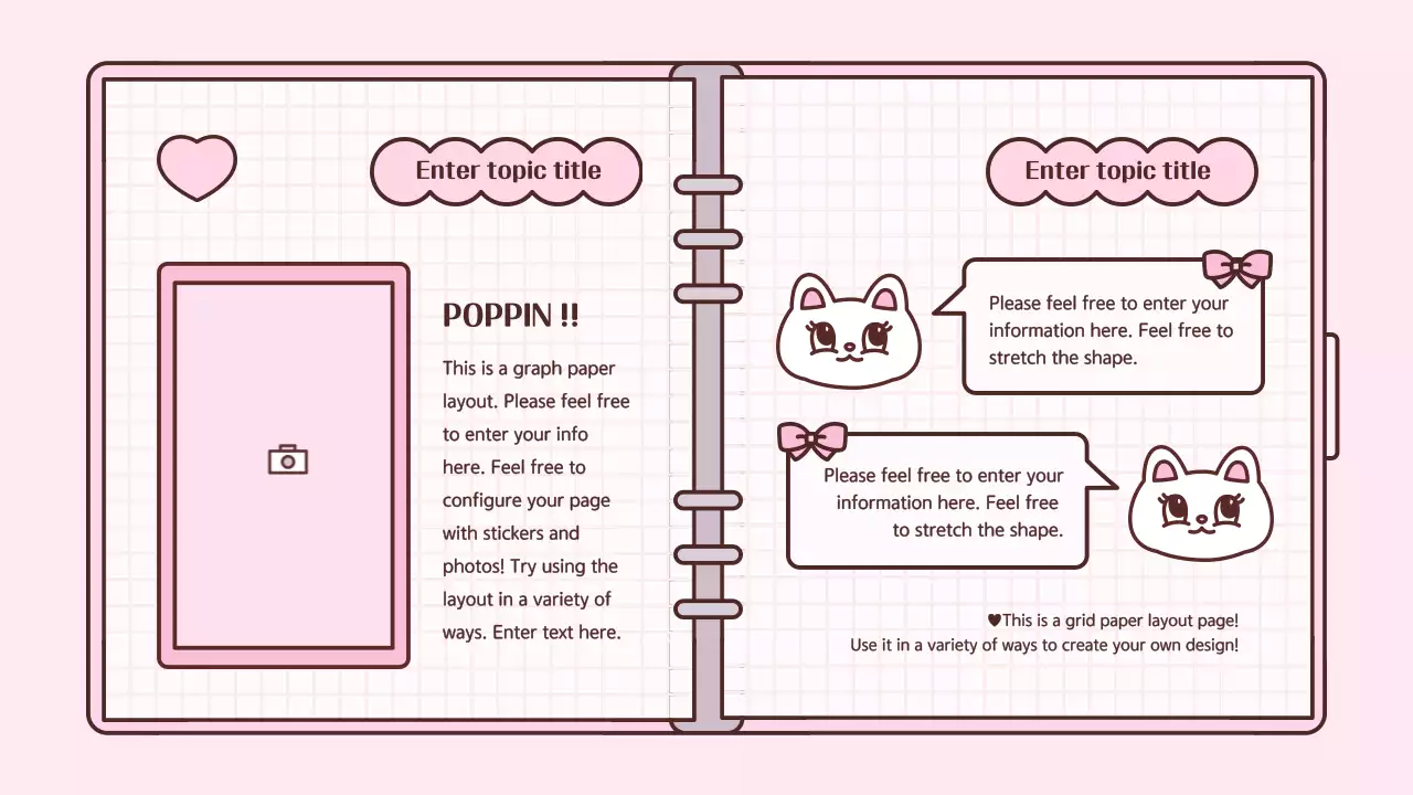 Pink Cute Diary Planner Presentation