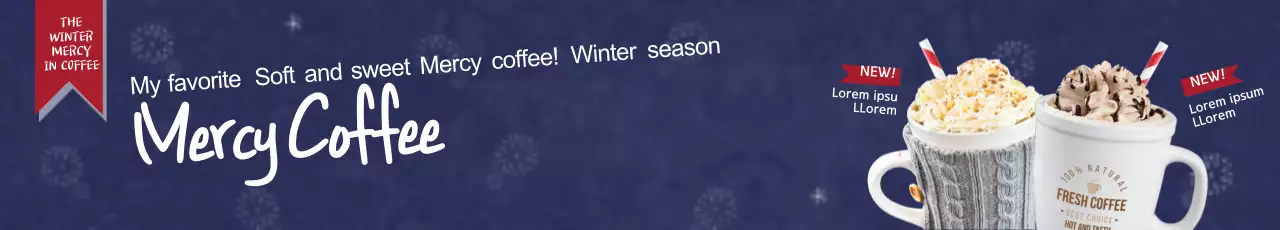 Banner de promoção de café moderno azul