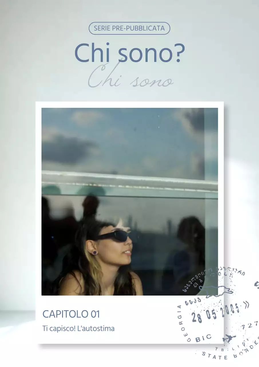 Copertina di serie minimalista di colore azzurro