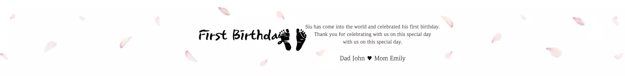 Stiker Ulang Tahun Pertama Sederhana Putih