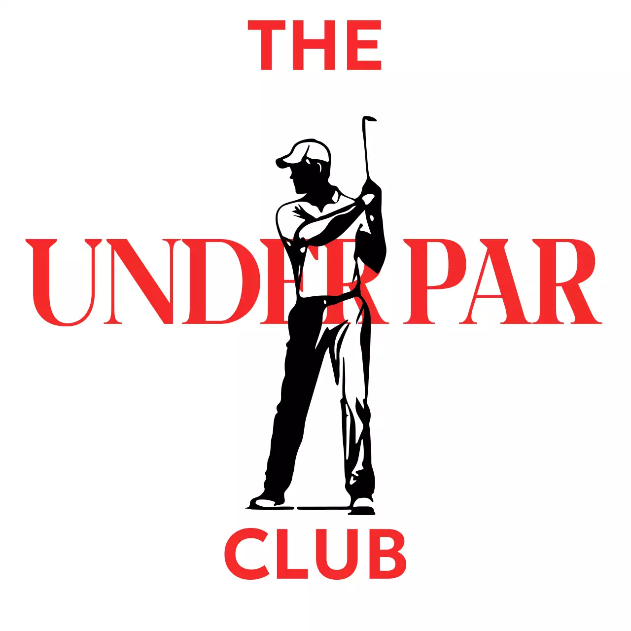 A strong, elegant golf ball design with a red color scheme