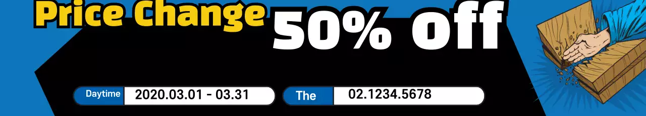 Banner promocional de preço em negrito azul