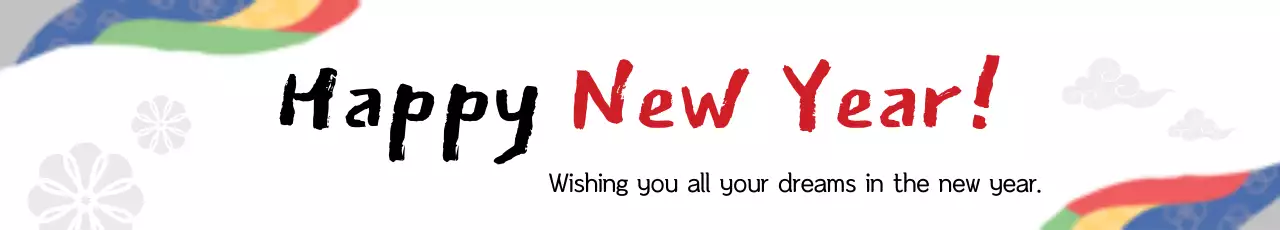 Banner de convite tradicional colorido para o ano novo