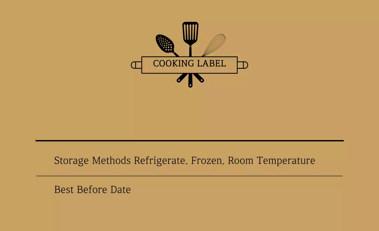 Brown Simple Icon Kitchen Label