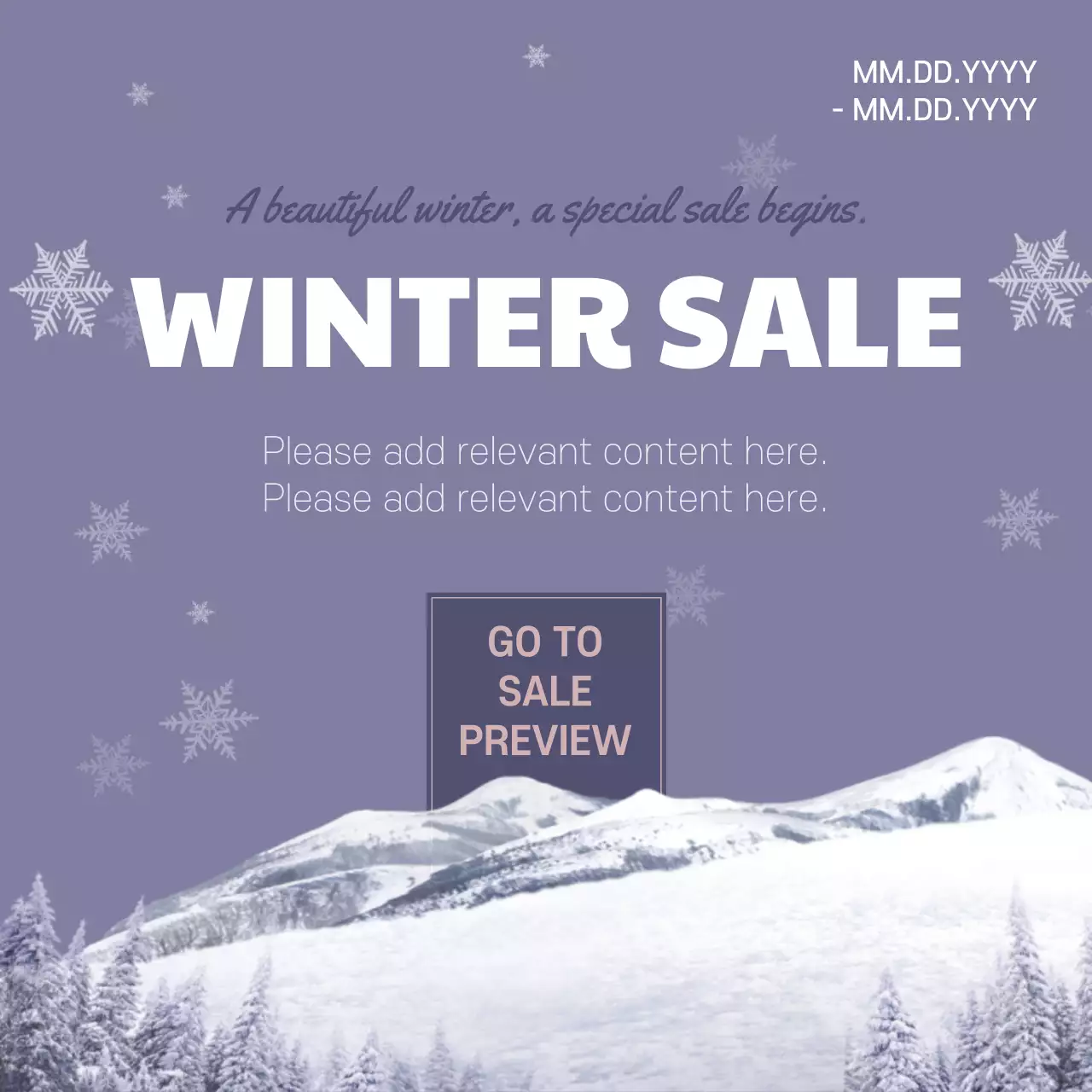 Beige Simple Winter Sale Promotion Instagram Post