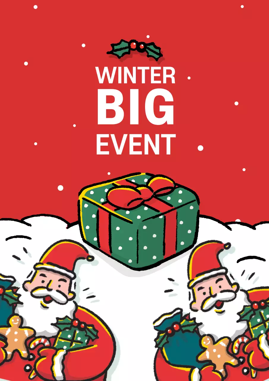 Green Festive Winter Event Poster