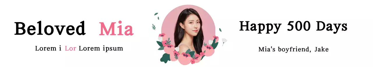 Faixa de felicitações de amor floral rosa