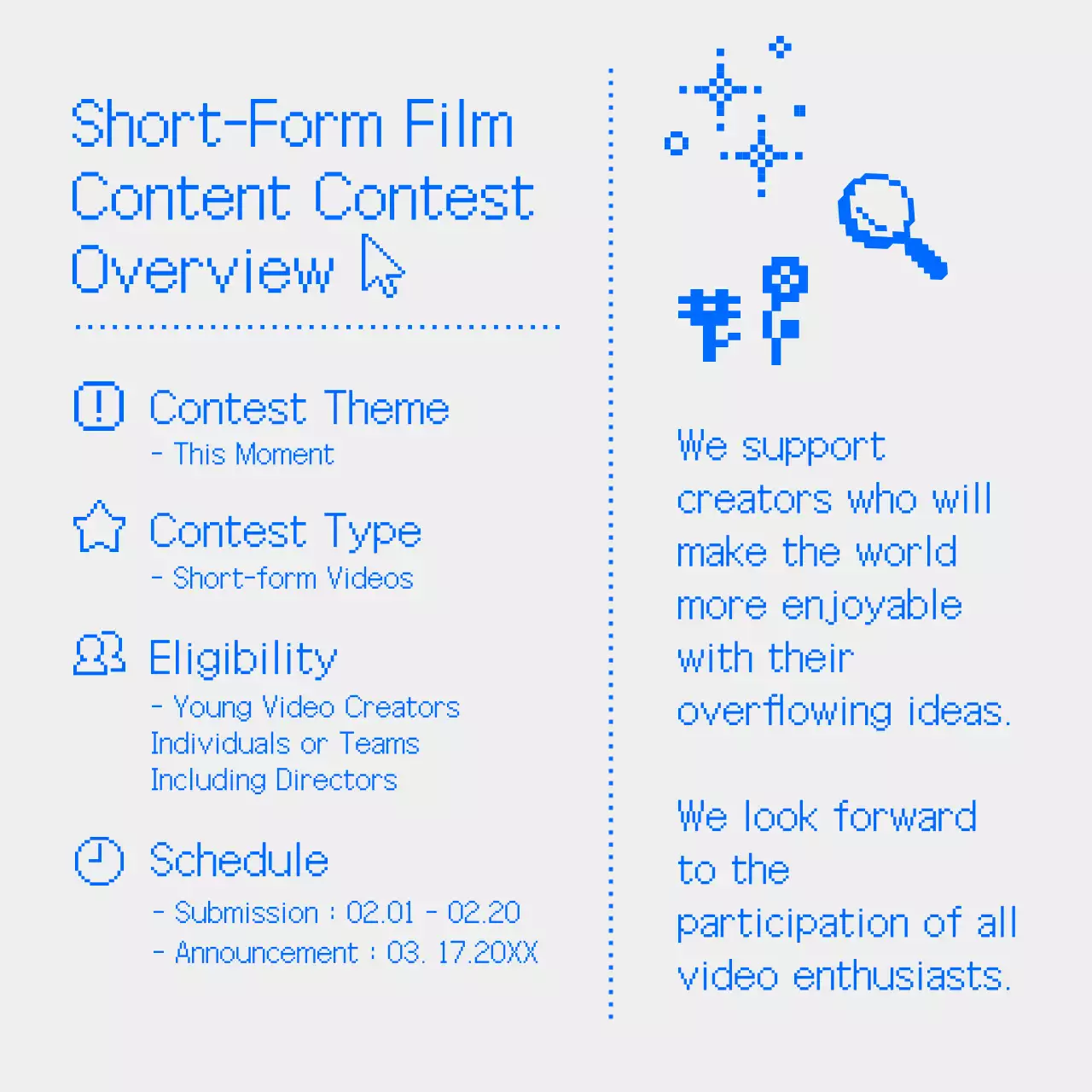 Blue Minimal Film Contest Announcement Instagram Post
