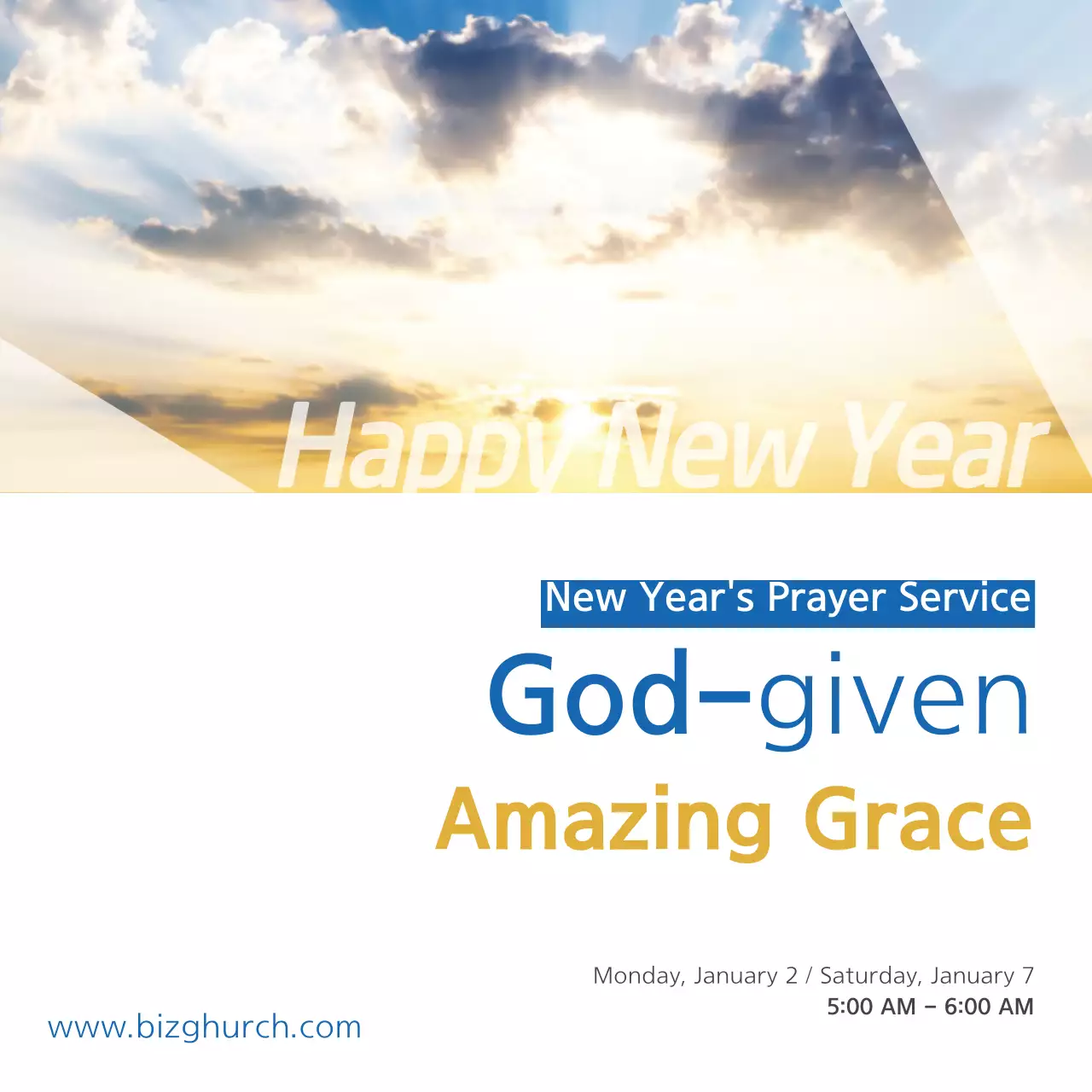 Yellow Minimal Prayer Announcement Banner